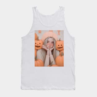 Halloween Pumpkin Girl Tank Top